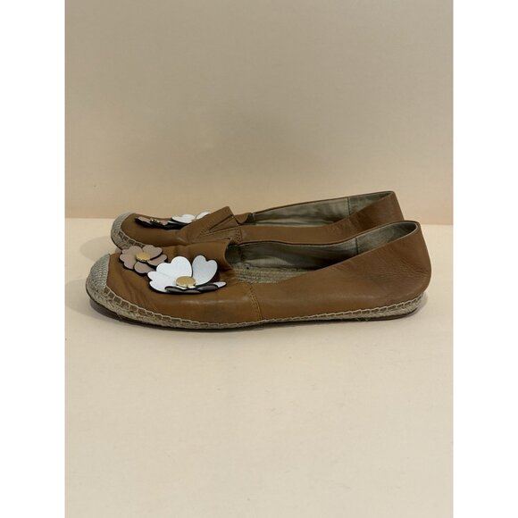 Michael Kors Brown Leather Daisy Flats Size 9.5 - Picture 7 of 12